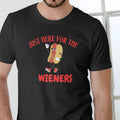 JUST HERE FOR THE WIENERS, HOT DOG T Shirt, Unisex, Cotton Hoodie, Sweatshirt | RetroVerseTees.com