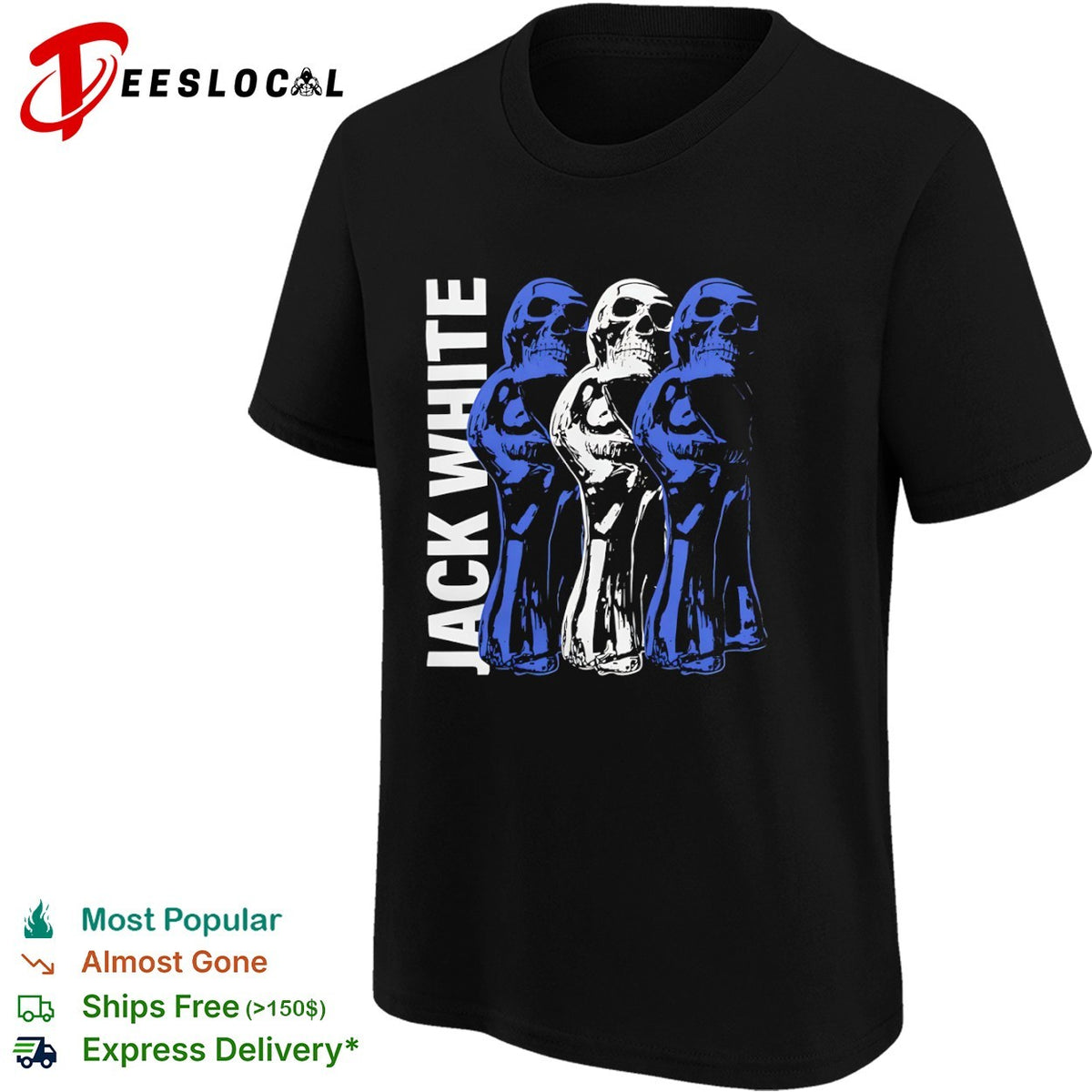Jack White Skull Triple Portrait Rock Music shirt