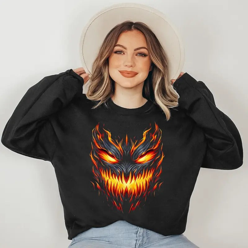 Jack o Lantern Scary Pumpkin Halloween Men Boys Kids Sweatshirt T-Shirts, Hoodie | RetroVerseTees.com