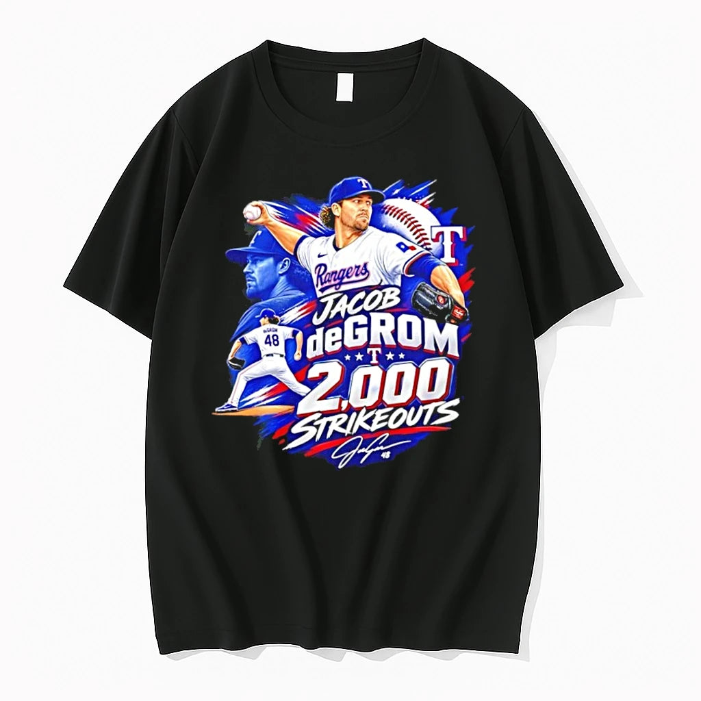 Jacob Degrom 2000 Career Strikeouts History Made Signature Tshirts Sweater