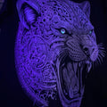 Jaguar Azteca T-Shirt Black Mexican Calendar Design Raglan Sleeve Crew Neck Graphic Top