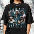Jal3n Hurts T-shirt, Football American Graphic Vintage, Football 90s Bootleg T-shirt, Streetwear Crewneck For Men Women...