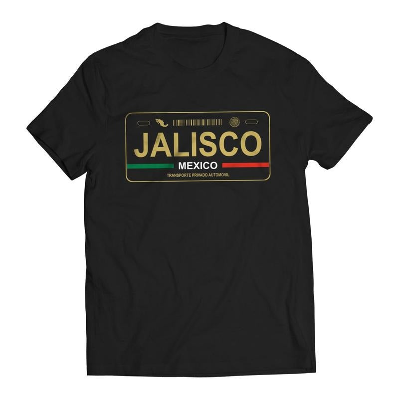 Jalisco Mexico License Plate T-Shirt - Playera con Placa de Carro Men's Graphic T-Shirt Hoodie, Sweatshirt
