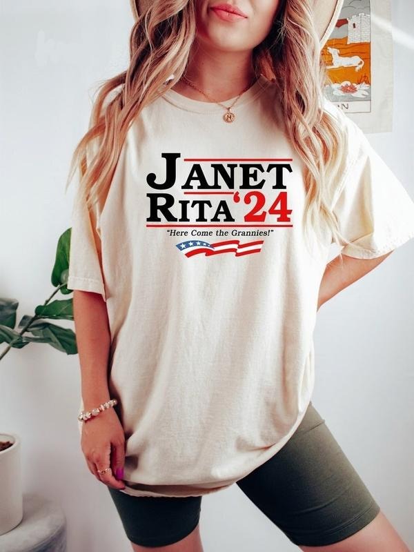 Janet And Rita For President 2024 Shirt And Shirt, Grannies For President Janet Rita Here Come The Grannies Shirt, Bluey...