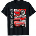 Japanese Old-School JDM Tuning Car T-Shirt Mens Vintage Black T-SHIRT Unisex FOG Breathable Comfortable Short-Sleeved...