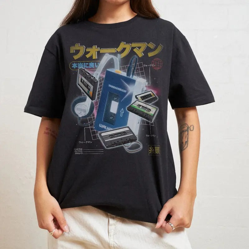 Japanese Walkman T-Shirt, Vintage Bootleg, Vintage Shirt, Funny Shirt, Retro Streetwear Shirt, Gifts Suitable for Men &...