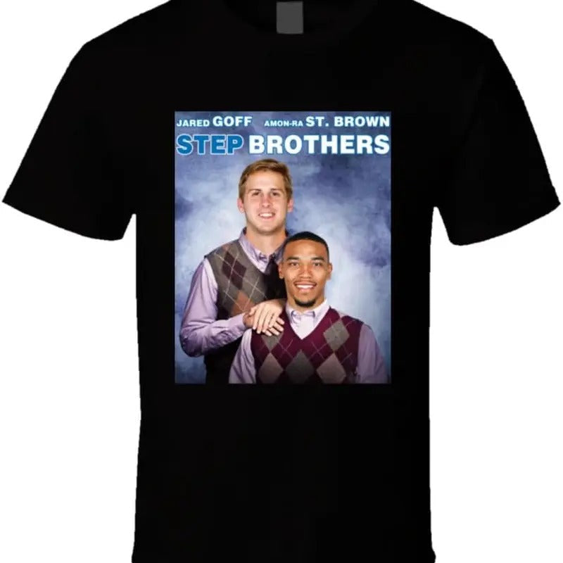Jared Goff Amon-ra St. Brown Step Brothers Detroit Football Fan T Shirt Hoodie, Sweatshirt | RetroVerseTees.com