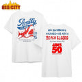 Jaws 3D Amity Island 1975-2025 50th Anniversary Two Sided Shirt
