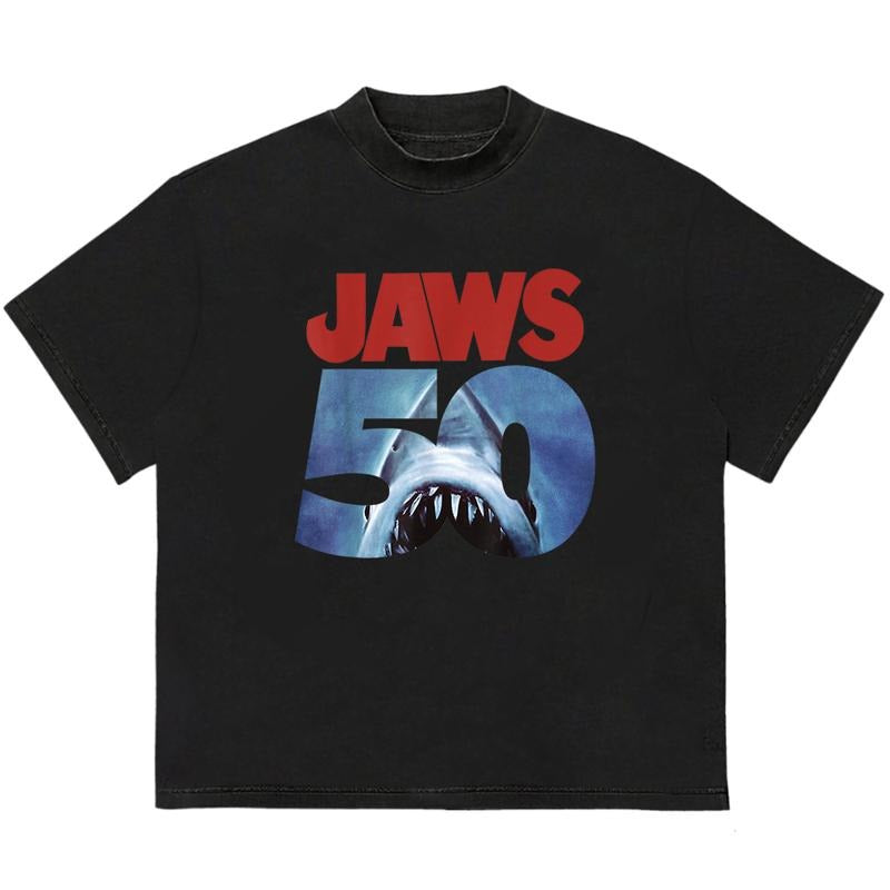 Jawsjaw 50th Anniversary T-Shirt Cool Gift for Him Trendy Cotton with Graphic Print Hoodie, Sweatshirt | RetroVerseTees.com