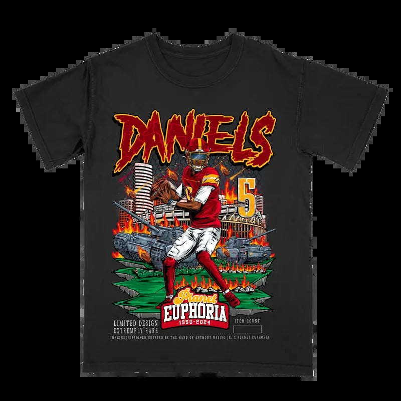 Jayden Daniels V2 Black Tee Gift For Fan - Men's Casual T-shirt - Menswear Hoodie, Sweatshirt | RetroVerseTees.com