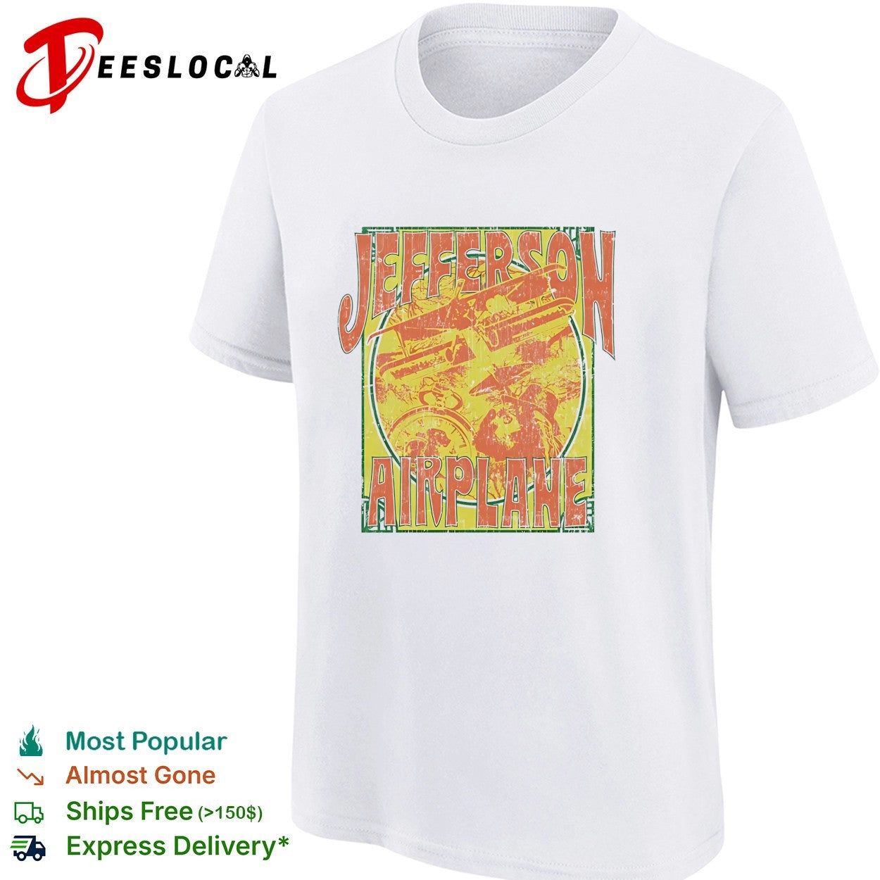 Jefferson Airplane distressed vintage band shirt