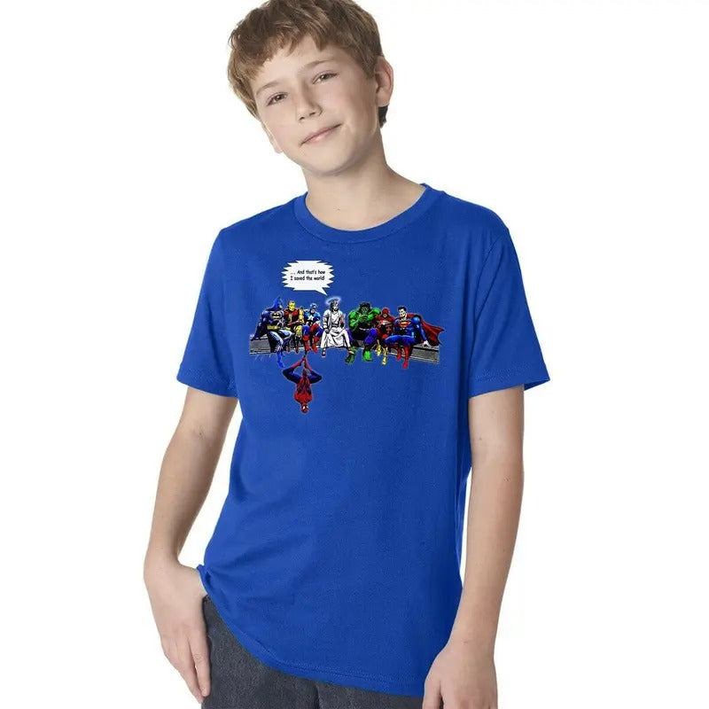 Jesus & Superheroes Original And That's How I Saved The World Kids T-Shirt Hoodie, Sweatshirt | RetroVerseTees.com