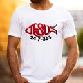 Jesus 24-7-365 T-Shirt Pure Cotton Casual Street Style Crew Neck Short Sleeve T-Shirt Tops Trendy For Women For Men,...
