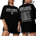 Jesus Christ Miracle Working Tour 2 Side Tee Pure Cotton Casual Street Style Crew Neck Short Sleeve T-Shirt Tops Trendy...
