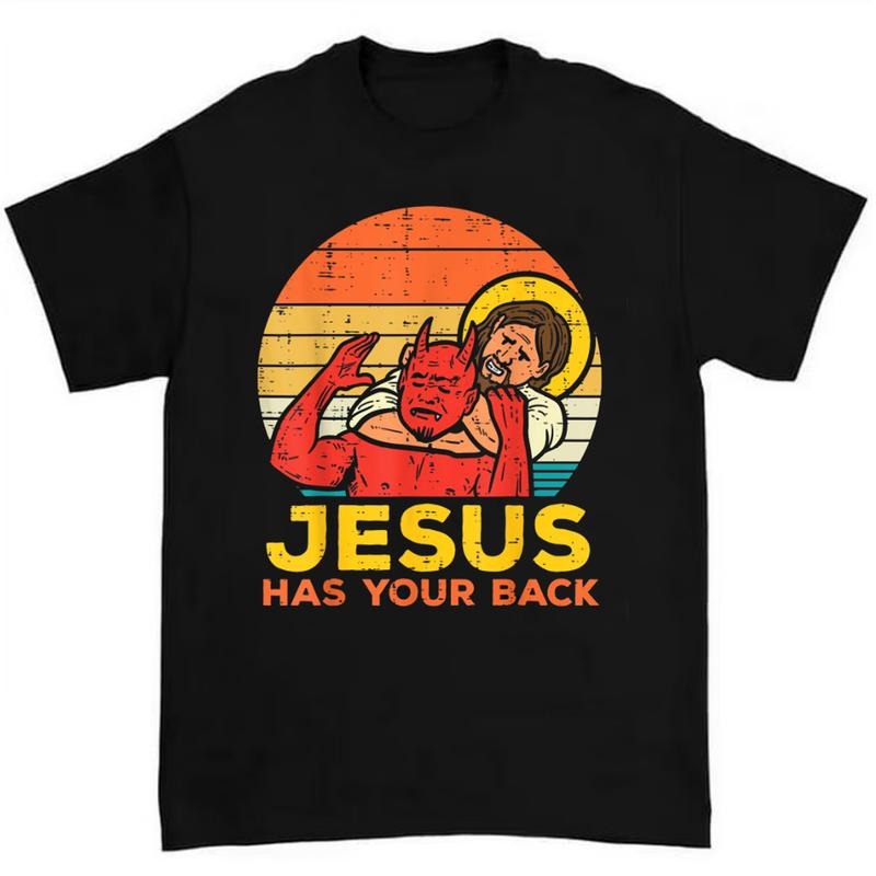 Jesus Has Your Back Jiu Jitsu Retro Christian T Shirt Fun and Inspirational Design Hoodie, Sweatshirt | RetroVerseTees.com