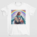 Jesus Hugging Hatsune Miku T Shirt Fun and Quirky Design for Anime and Faith Enthusiasts Hoodie, Sweatshirt