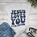Jesus Loves You and I'm Trying Graphic T-shirt Hoodie, Sweatshirt | RetroVerseTees.com