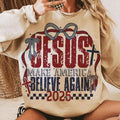 Jesus Make America Believe Again Shirt Shirt, Coquette 4Th Of July Shirt, Christian 4Th Of July Shirt, American Girl...
