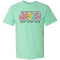 Jesus Neon Spotted Comfort Colors T-Shirt 'NLB' Hoodie, Sweatshirt | RetroVerseTees.com
