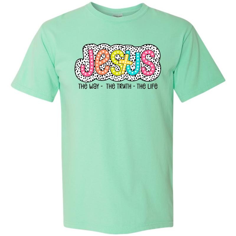 Jesus Neon Spotted Comfort Colors T-Shirt 'NLB' Hoodie, Sweatshirt | RetroVerseTees.com