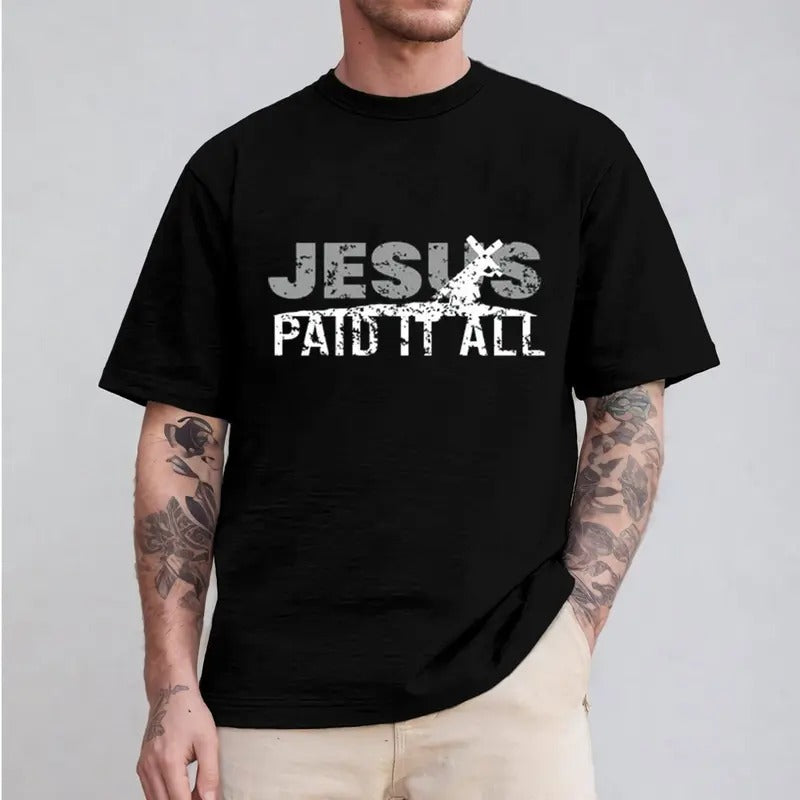 Jesus Paid Mouthless cat Spiky hair fighters Tee Pure Cotton Fabric Casual Streetstyle Crew Neck Short Sleeve T-Shirt...