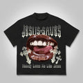 Jesus Saves Lips Cross Casual Graphic T-Shirt Y2K Clothing Graphic Tee Cotton Top Streetwear Hoodie, Sweatshirt