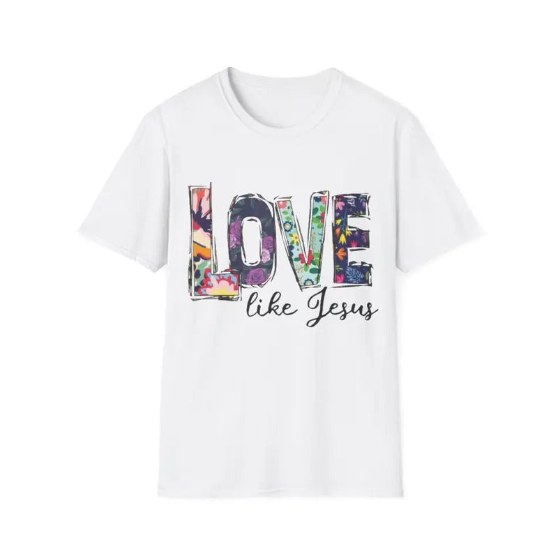 Jesus Shirt Funny Christian T-Shirts: Love Like Jesus Print Tee Religious Faith Short Sleeve Clothes Tops, Menswear Top,...