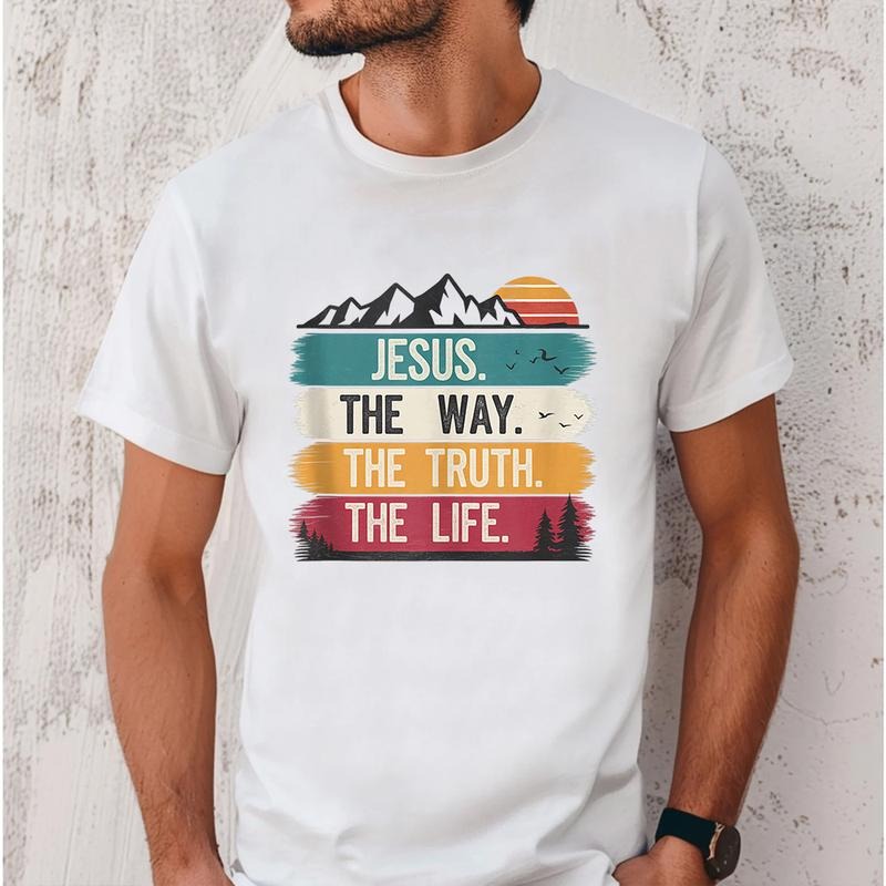 Jesus TNF Way Truth Life TShirt Pure Cotton Fabric Casual Streetstyle Crew Neck Short Sleeve T-Shirt Trendy Tops for...