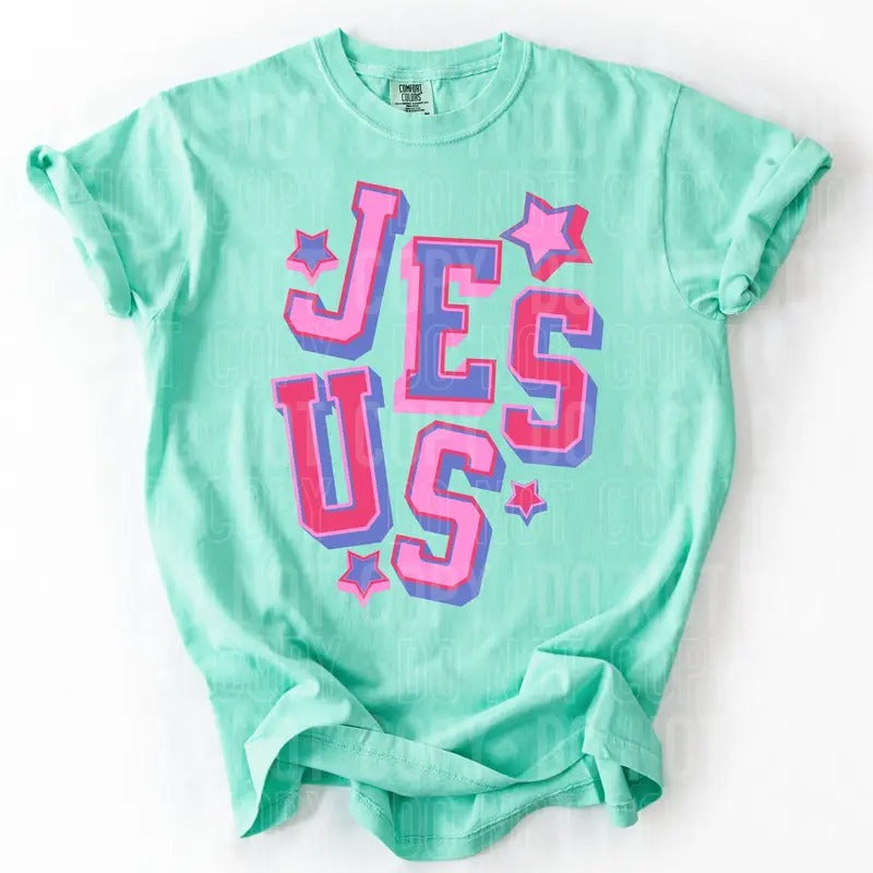 Jesus Varsity Lettering DTF Transfers - THIS IS NOT A SHIRT Hoodie, Sweatshirt | RetroVerseTees.com