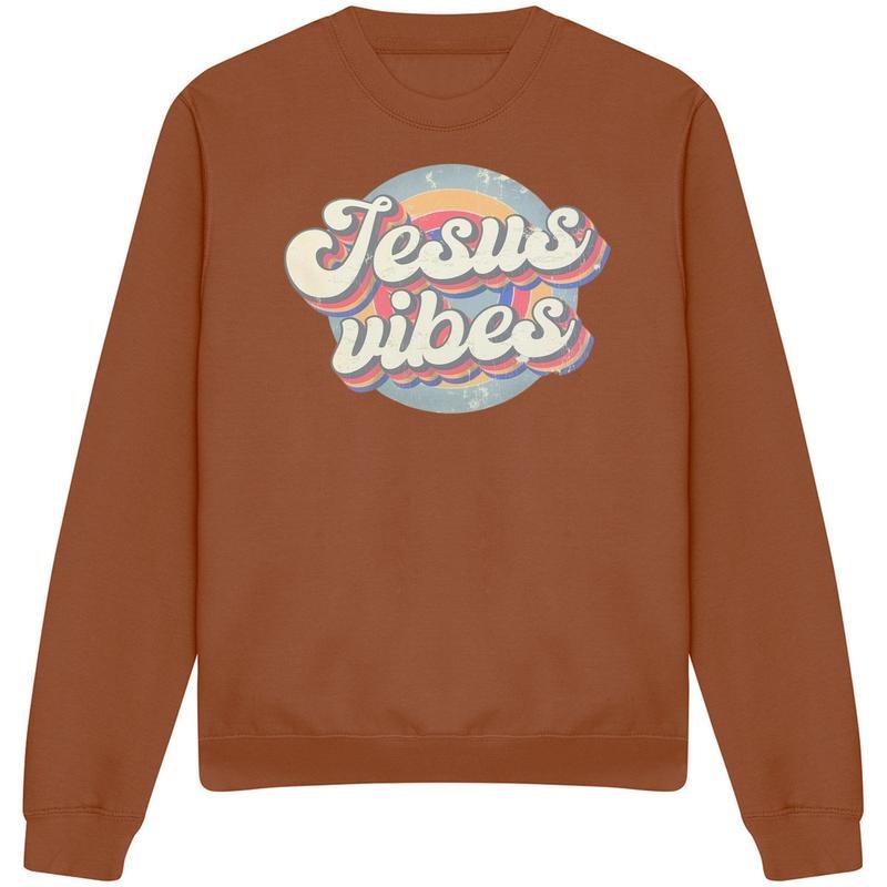 Jesus Vibes Retro Just Hoods Sweatshirt T-Shirts, Hoodie | RetroVerseTees.com