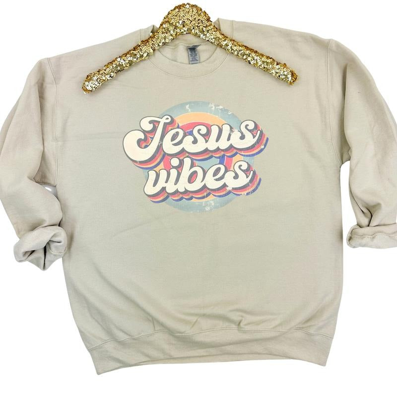 Jesus Vibes Retro Sweatshirt T-Shirts, Hoodie | RetroVerseTees.com