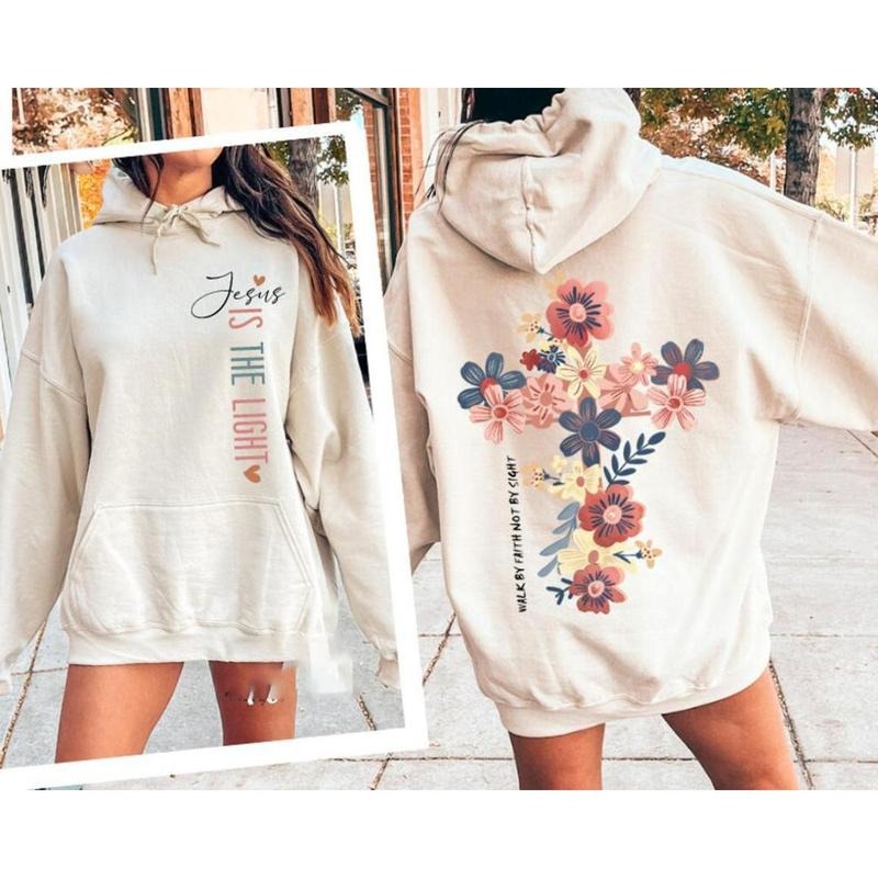 Jesus is the Light Shirt, Floral Christian Shirt Shirt, Motivational Quotes Shirt, Full Color Range, Find Your Perfect...