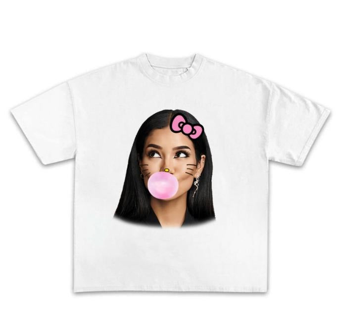 Jhene Aiko Pink Kitty Bubble Gum Graphic Tee Hoodie, Sweatshirt | RetroVerseTees.com