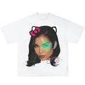Jhene Kitty Rap Tee Cotton Womenswear Casual Crewneck Top Hoodie, Sweatshirt | RetroVerseTees.com
