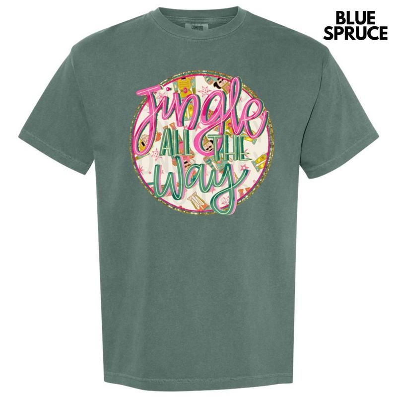 Jingle All The Way Faux Glitter Comfort Colors T-Shirt Hoodie, Sweatshirt | RetroVerseTees.com