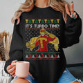Jingle All The Way Ugly Christmas Sweater, Turbo Man It's Turbo Time Ugly Christmas Sweater Shirt Family Christmas Xmas...