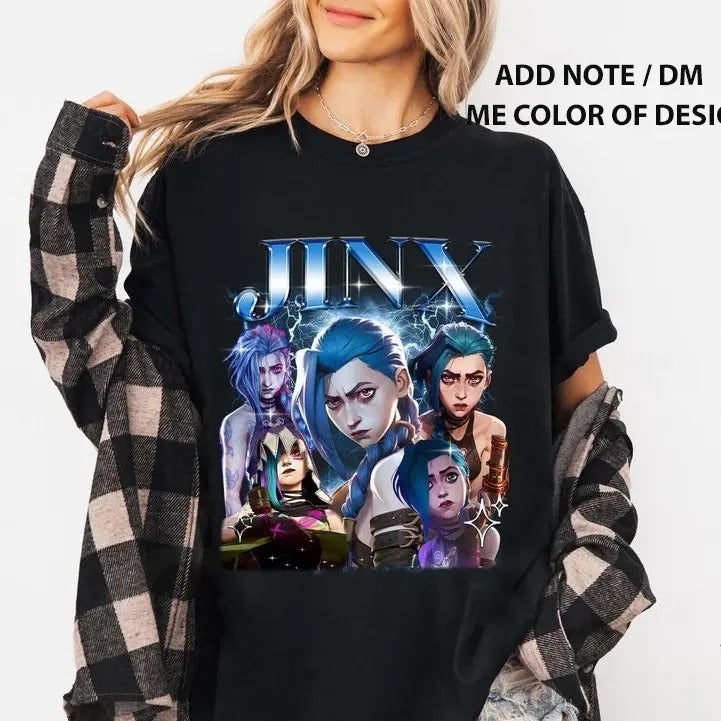 Jinx Arcane Shirt, League of Legends Anime lol Shirt Hoodie, Sweatshirt | RetroVerseTees.com