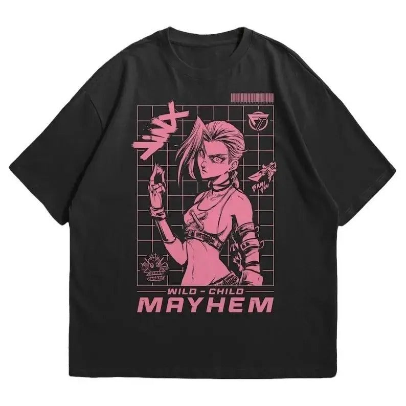 Jinx Girl Unisex Shirt, League of Legends Fan Shirt, Anime Vintage Special T-shirt Unisex, Jinx's symbol, Arcane Shirt,...