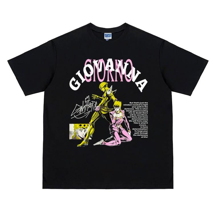 JoJo "Gold Experience" Vintage Oversized Tee Anime T-shirt 100% Cotton Original Design Men's Top for Fans DTG Printing...