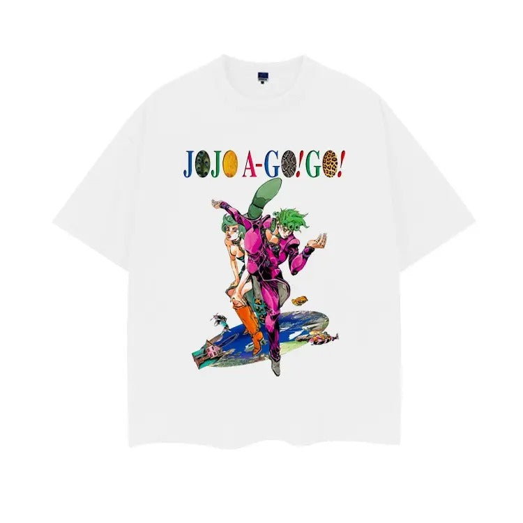 JoJo's Bizarre Adventure "AGOGO" Heavyweight Vintage Tee 100% Cotton OVERSIZED Anime T-shirt Menswear Top Crew Necks...