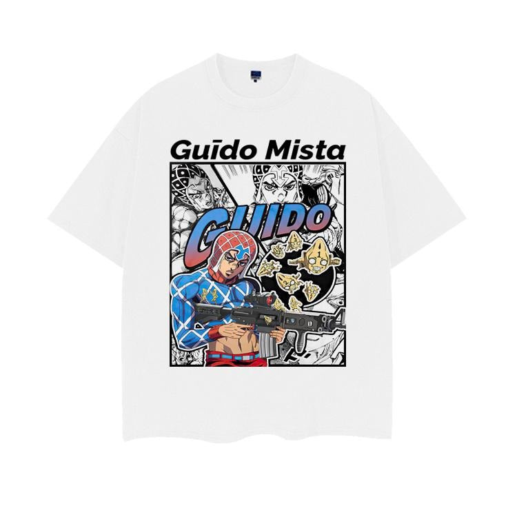 JoJo's Bizarre Adventure "Mista Gear Upgrade" Heavyweight Vintage Tee 100% Cotton OVERSIZED Anime T-shirt Menswear Top...