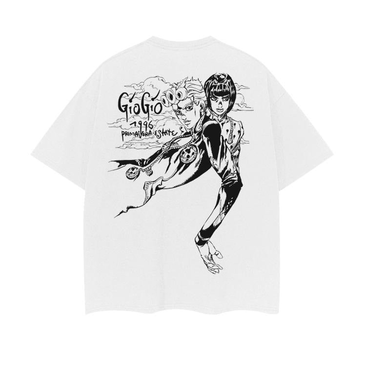 JoJo's Bizarre Adventure "New and Old Leaders" Heavyweight Vintage Tee 100% Cotton OVERSIZED Anime T-shirt Menswear Top...