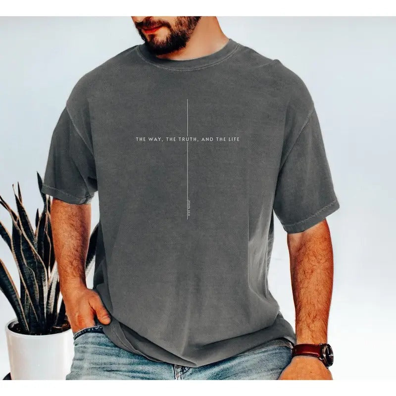 John 14 6 Shirt, Yeshua Shirt, Jesus is King Merch, The Way the Truth the Life, Jesus Shirt, Mens Christian t shirt,...