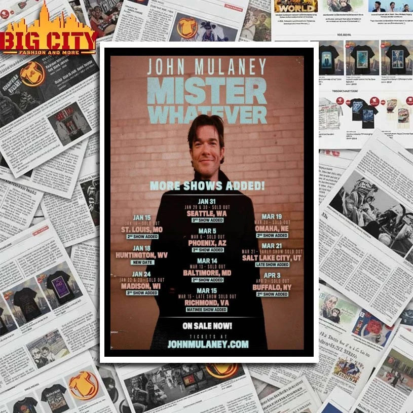 John Mulaney Tour Jan 2026 Poster shirt