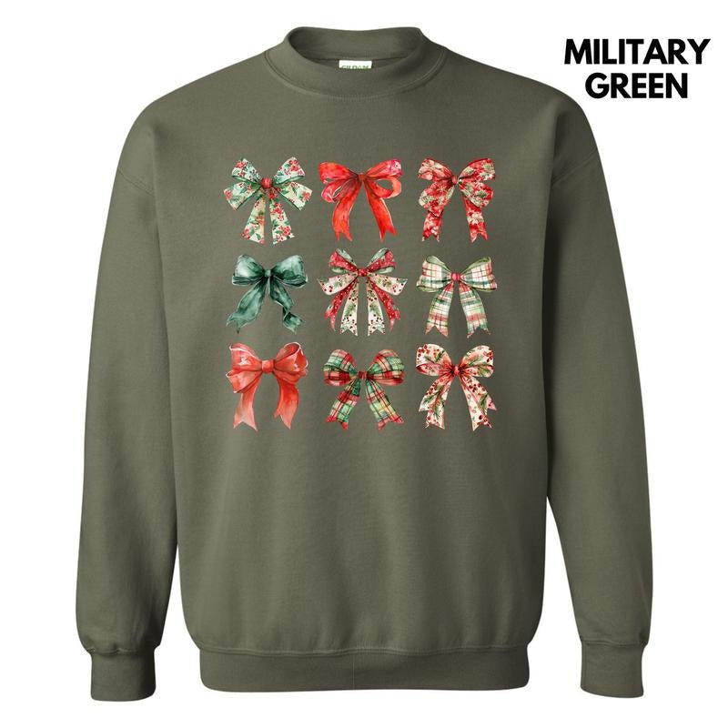 Jolly Christmas Bow Collage Sweatshirt 'NLB' T-Shirts, Hoodie | RetroVerseTees.com