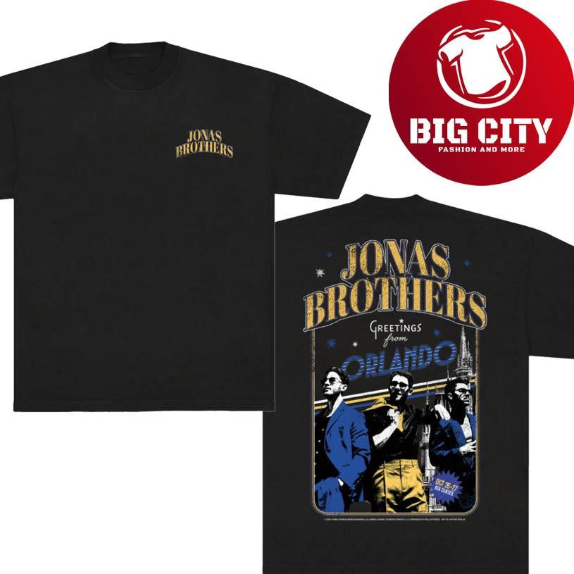 Jonas Brothers Orlando FL Tee Greetings From Your Hometown At KIA Center On October 26 And 27 2025 Two Sided Shirt