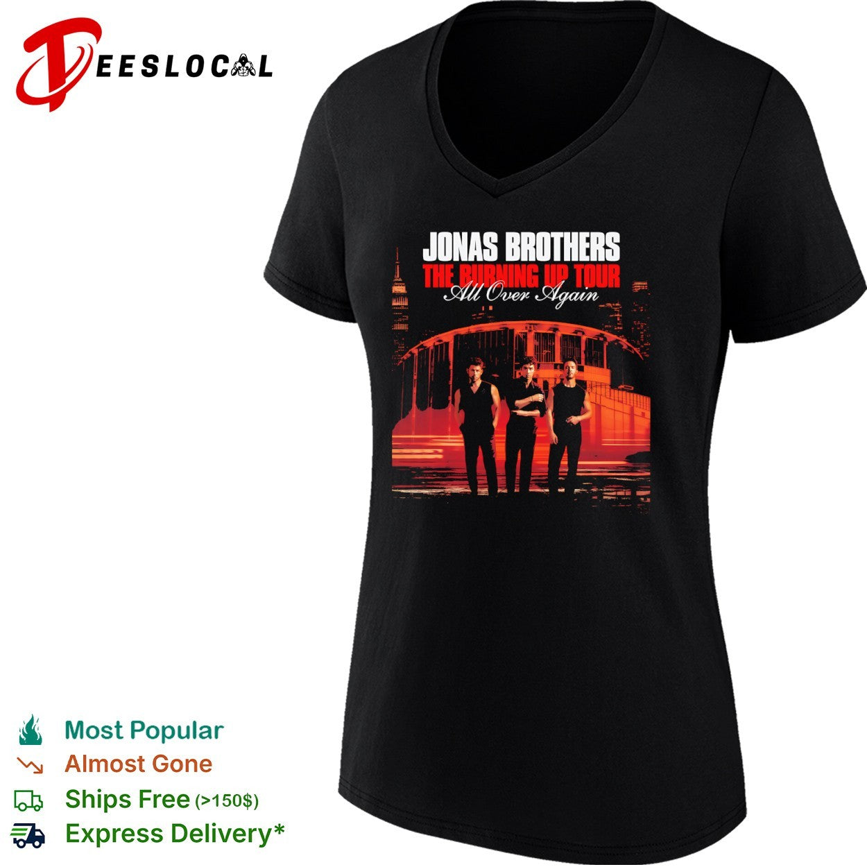 Jonas Brothers The Burning Up Tour All Over Again shirt