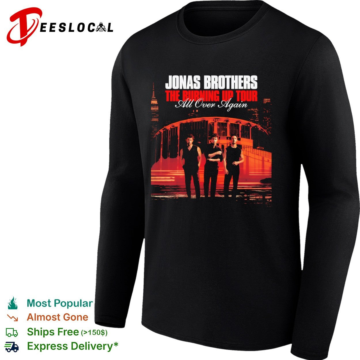 Jonas Brothers The Burning Up Tour All Over Again shirt