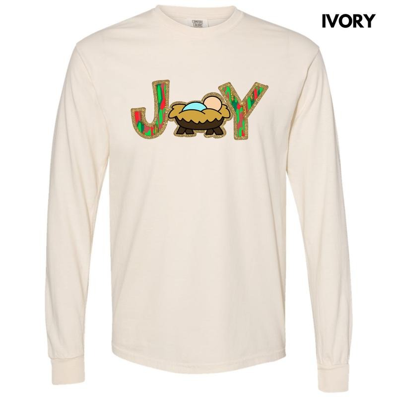 Joy Baby Jesus Long Sleeve Comfort Colors T-Shirt 'NLB' Hoodie, Sweatshirt | RetroVerseTees.com
