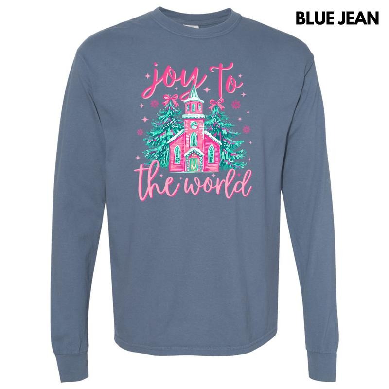 Joy To The World Pink Long Sleeve Comfort Colors T-Shirt 'NLB' Hoodie, Sweatshirt | RetroVerseTees.com